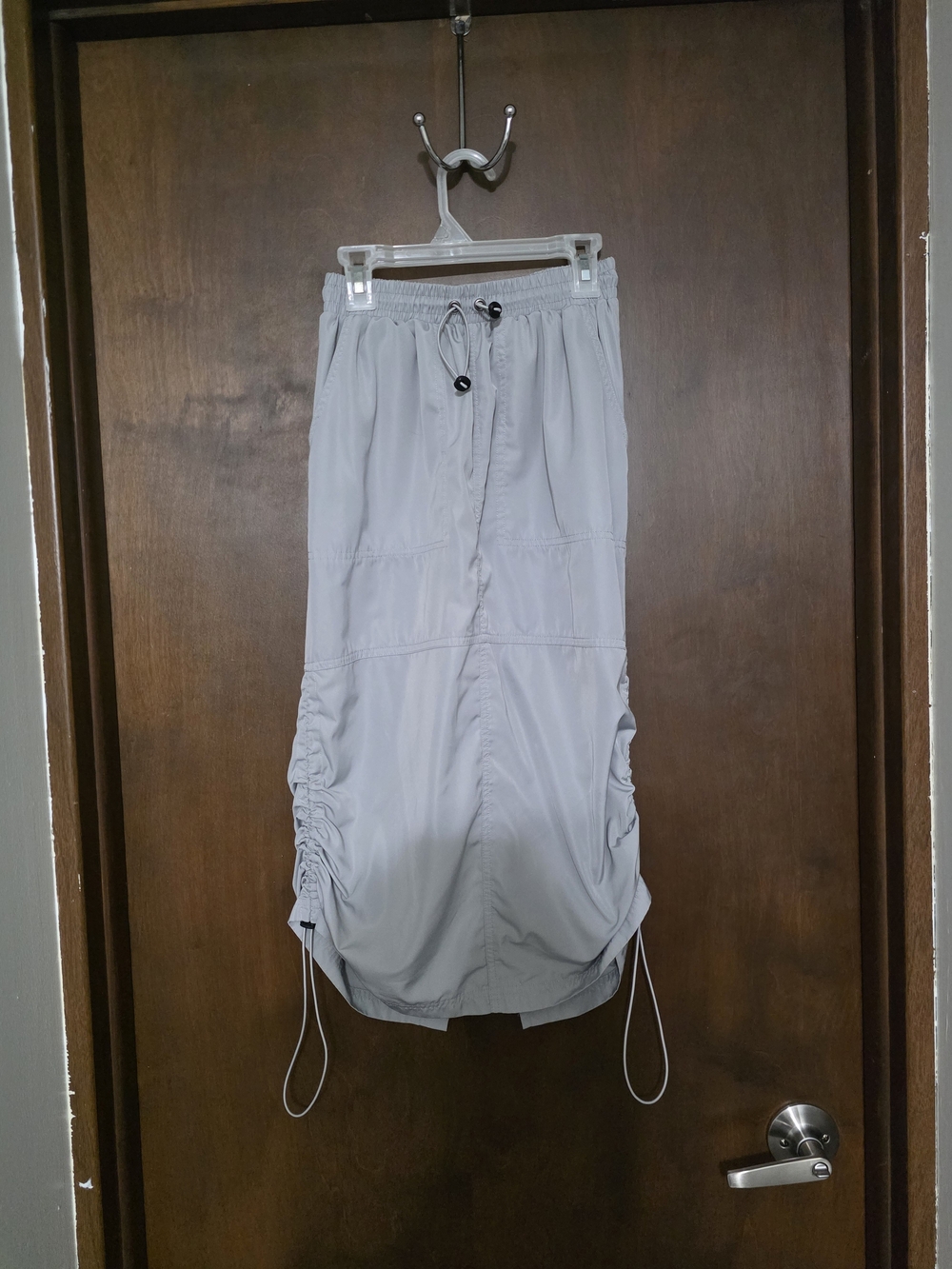 wild fable Light Gray Drawstring Ruched Maxi Skirt